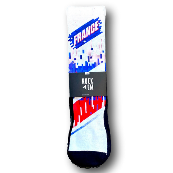 3/$20 France Flag Funny Novelty Crew Socks - NWT - Picture 2 of 4